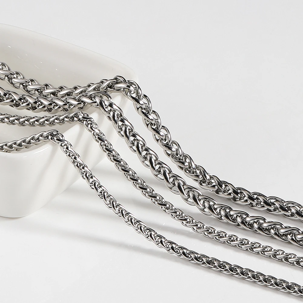 1meter Stainless Steel Necklace Basket Chain 3mm/4mm/5mm/6mm Keel Link Chain for Diy Jewelry Making Titanium Steel Bracelets
