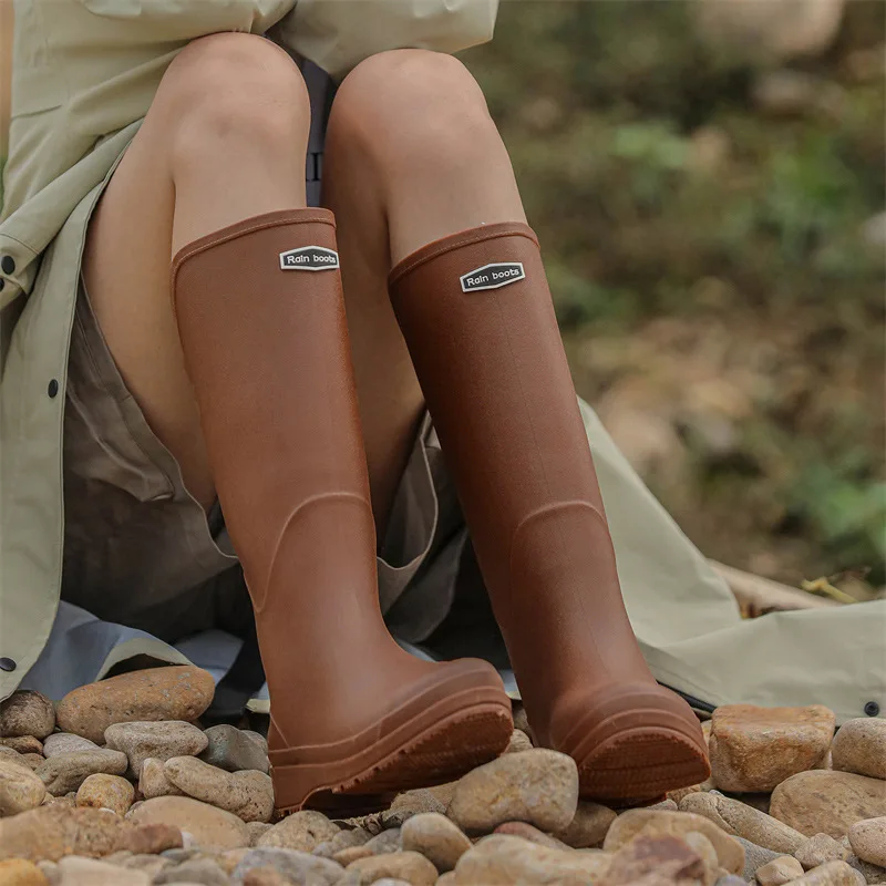 

Couple's Rain Boots: High-cylinder, Stylish for Outdoor Wear, Flat-soled Water Shoes, Waterproof Galoshes, Camping Long Boot