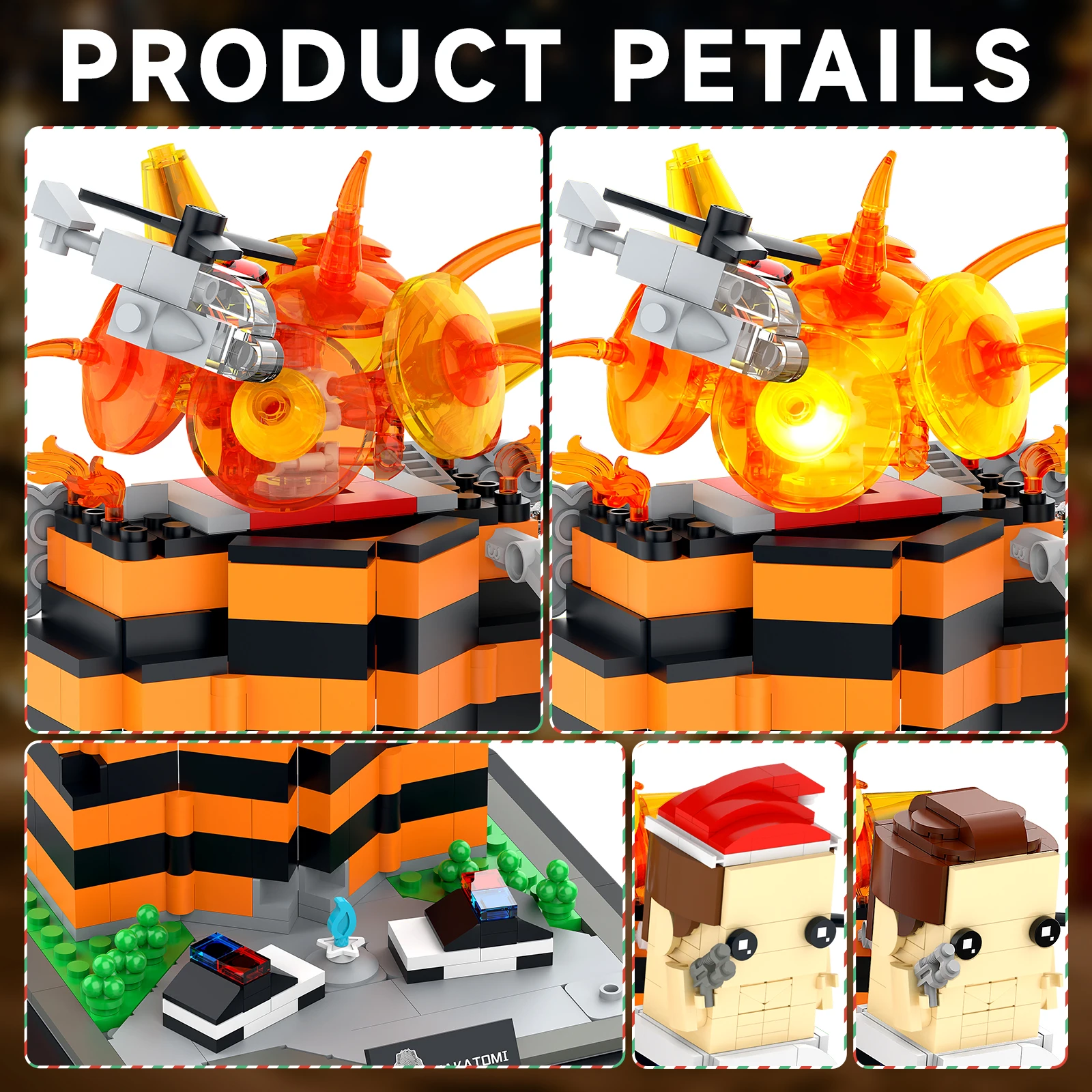 Kerstdetective bouwstenen: film gestanst scènereplica met beeldjes, collectie/kerstdecoratie/familieplezier