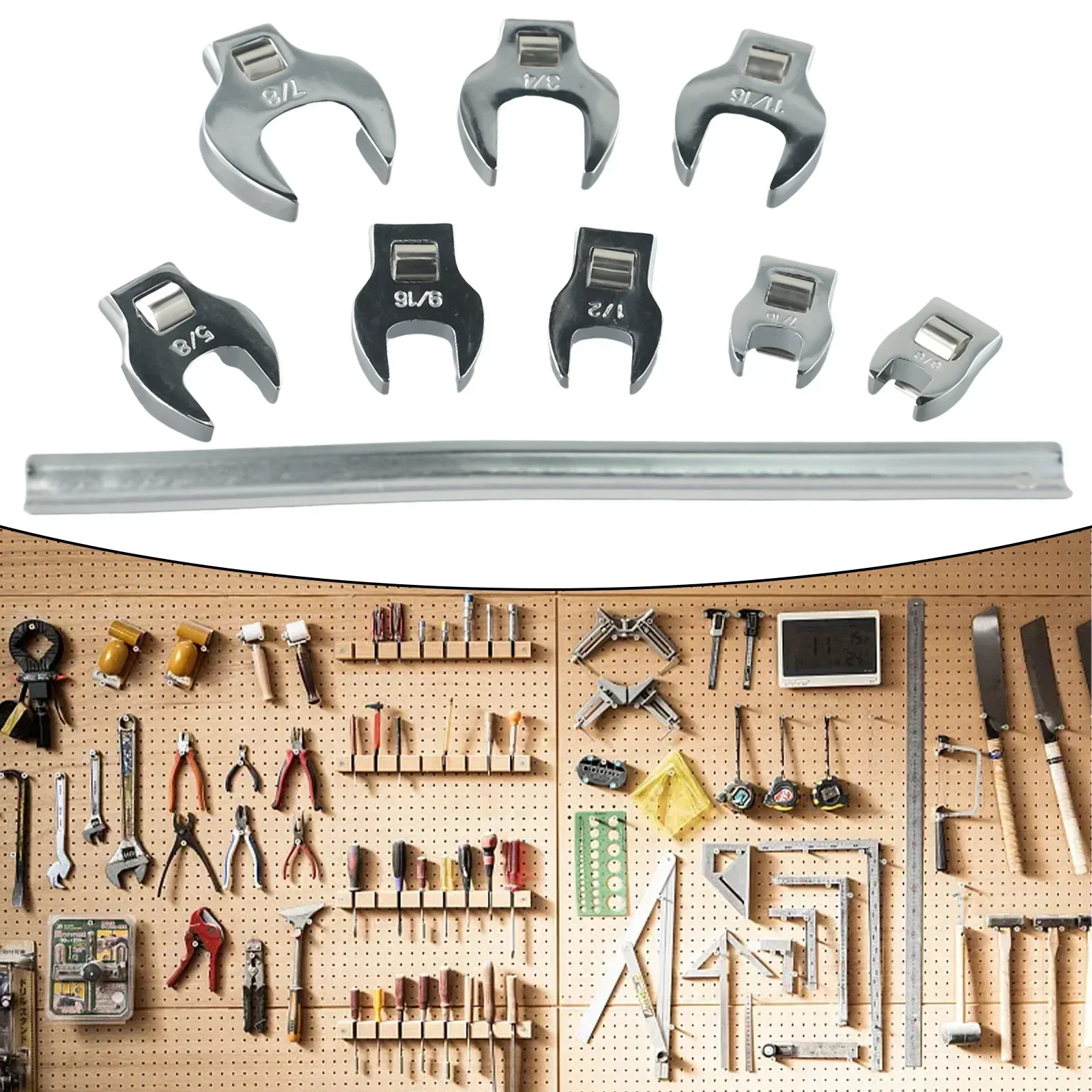 Spanner Brake 3/8 Inch Wrench Drive End Crowfoot Chrome Foot 22mm Set Crow 8pcs Open To Wrenches Imperial 10 Plated