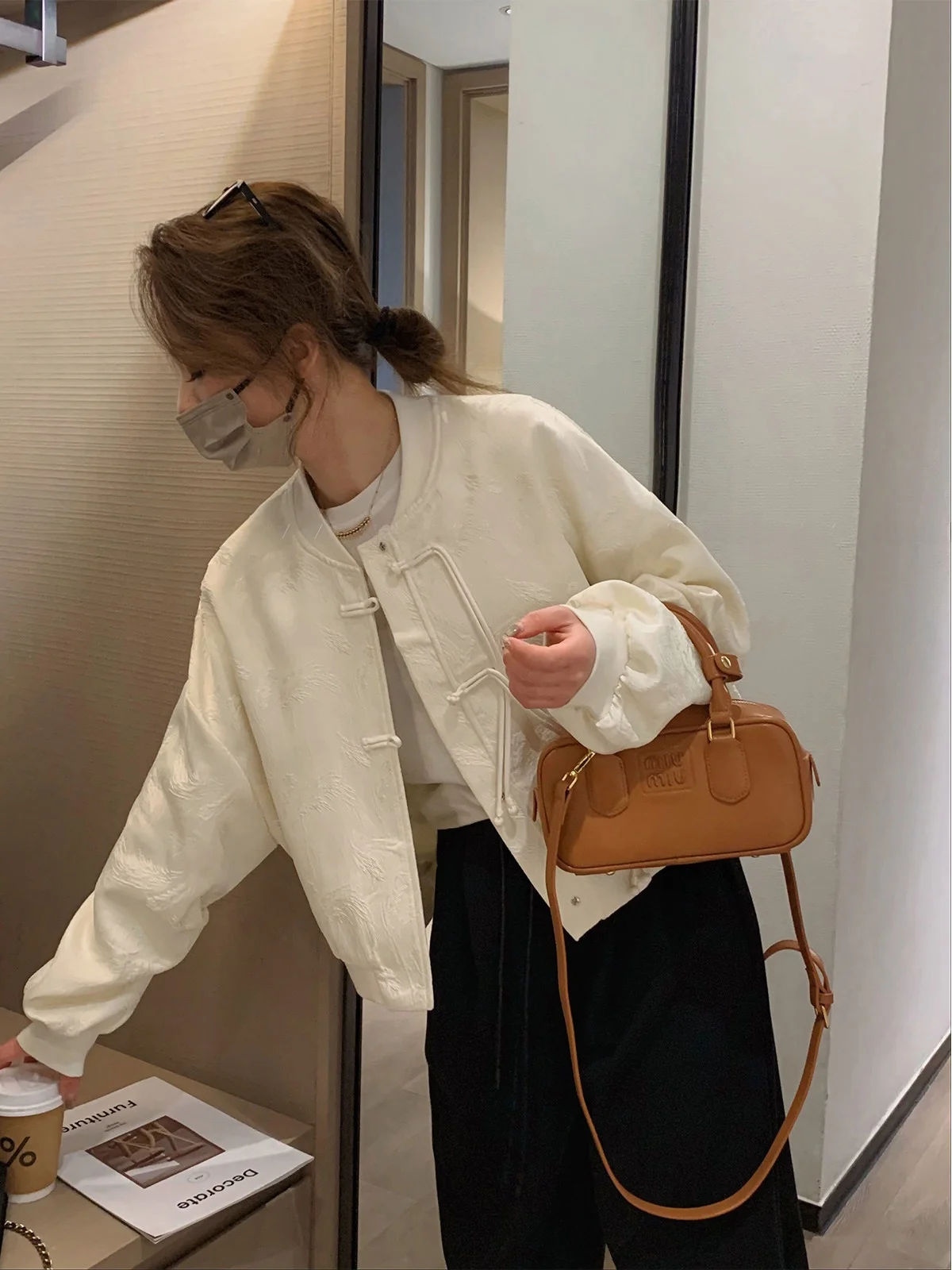 

Love Devil Fi ort Jaet Women's Casual Sle Chinese National Trend Autumn Winter 2025 Versatile Loose Fit Long Sve