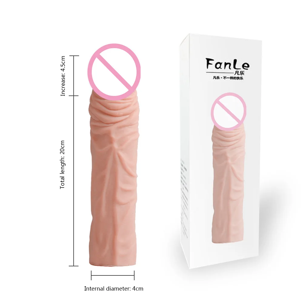 Liquid Silicone Penis Sleeve Reusable Comdom Delay Ejaculation Dick Male Dildo Extension Cock Enlargers Sex Toy For Men