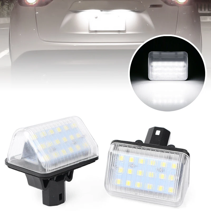 2Pcs LED License Plate Light For Mazda 6 Sedan Station Wagon Speed6 CX-5 CX-7 Replace OEM 13061970