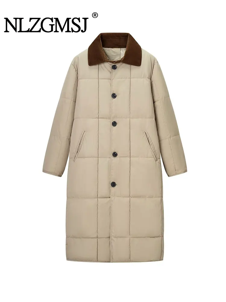 

Nlzgmsj 2025 Winter Leisure Women Long Cotton Jacket High Street Jacket Lady New Fashion Warm Outerwears Y2K