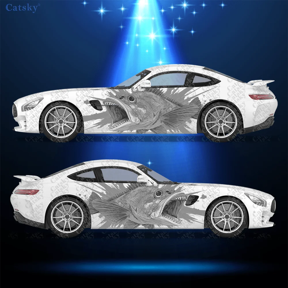 

Colorful Fierce Fish Car Vinyl Wraps Decal Self-adhesive PVC Sticker Suitable for Trucks SUV Decoration Auto Accessories Gift