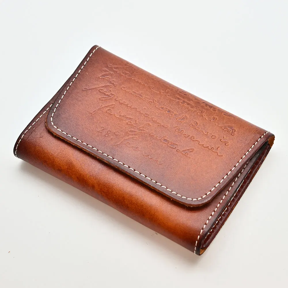 Popularne w stylu Retro Mini skórzany portfel na karty kredytowe na karty kredytowe skórzany Bifold minimalistyczny portfel na karty kobiety skóra bydlęca