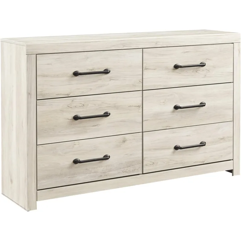 

Signature Design By Ashley Cambeck Farmhouse Industrial 6 Drawer Dresser, Whitewash Vanity Table Vanity Table with Drawers