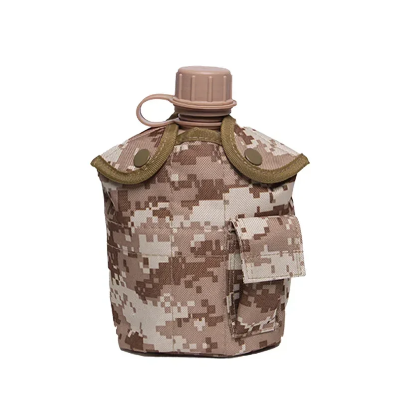 2024 New Outdoor Camouflage Water Bottle  Water Canteen Kettle with Pouch Cup Set for Camping Hiking Backpacking Survival