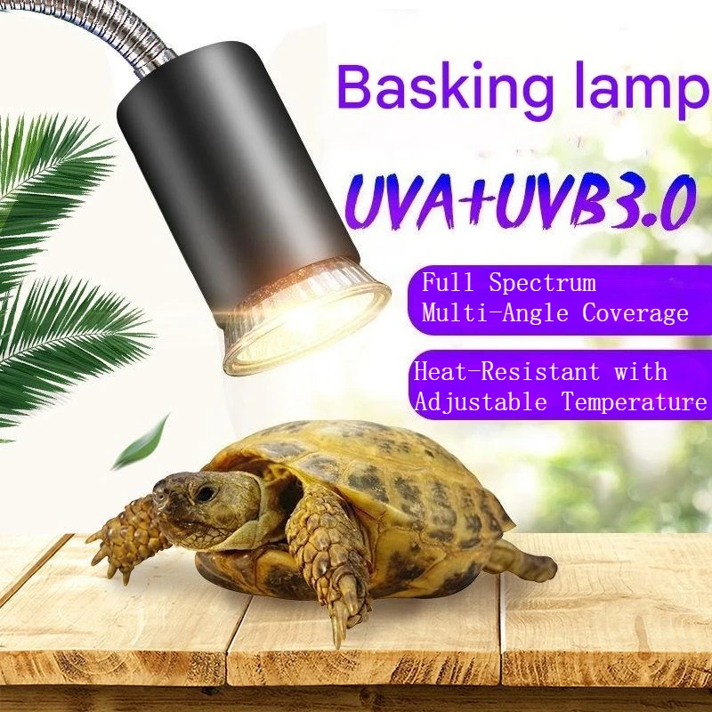 

25W/50W UVA UVB Bulb Heat Lamp 3-in-1, Full Spectrum Basking Sun Light for Turtle Tank,Reptile Thermo Lamp for Calcium & Health