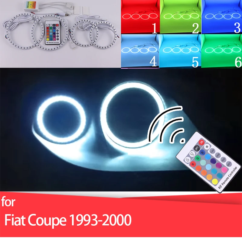 

Multi-color RGB LED Angel Eyes Halo Ring Eye DRL RF Remote Control for Fiat Coupe 1993-2000 Car Accessories