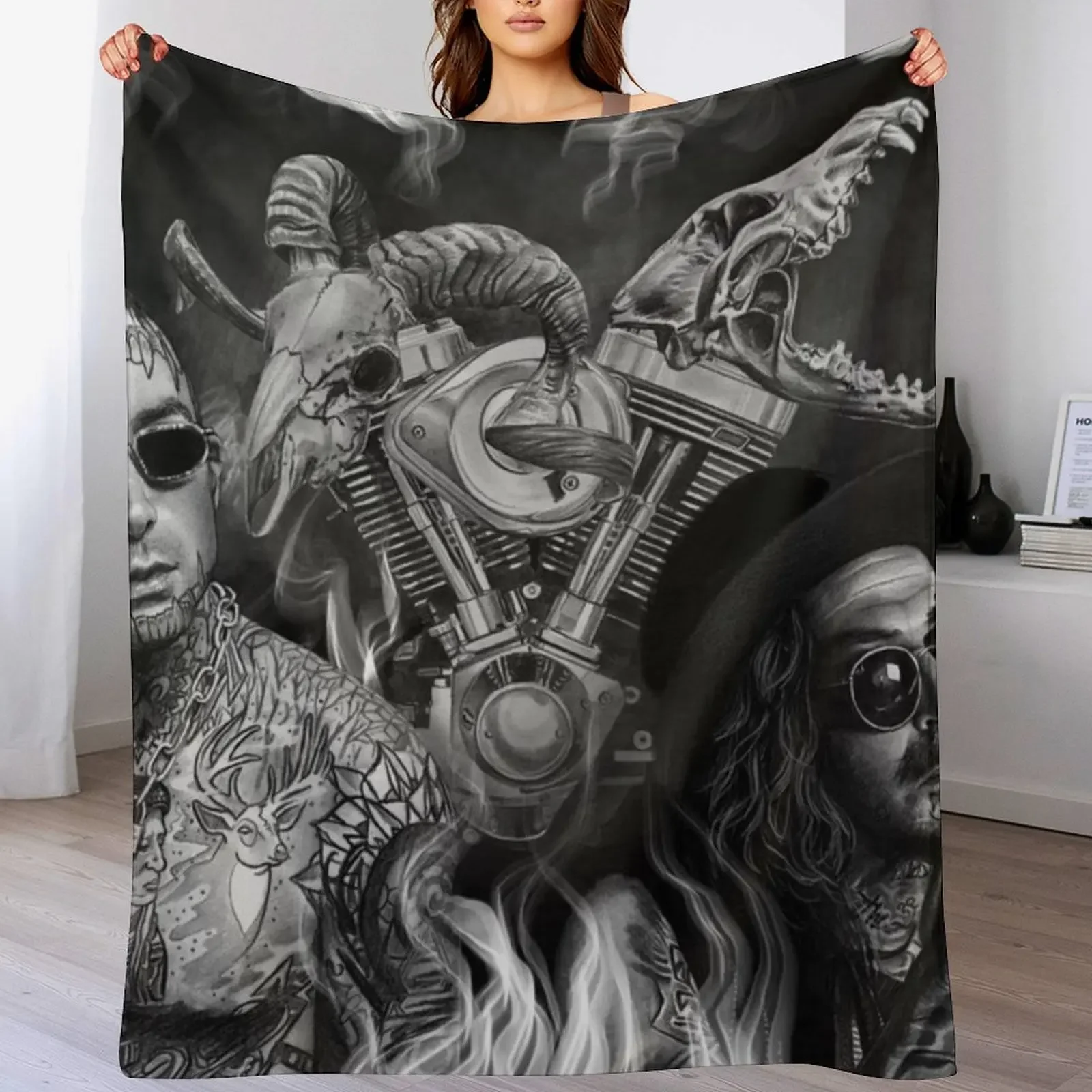 

Yelawolf x Caskey Throw Blanket Soft Tourist Summer Beddings Plaid Blankets