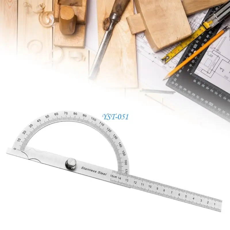 

E15A 0-180 Degree Finder Stainless Steel Round Head Protractor Finder