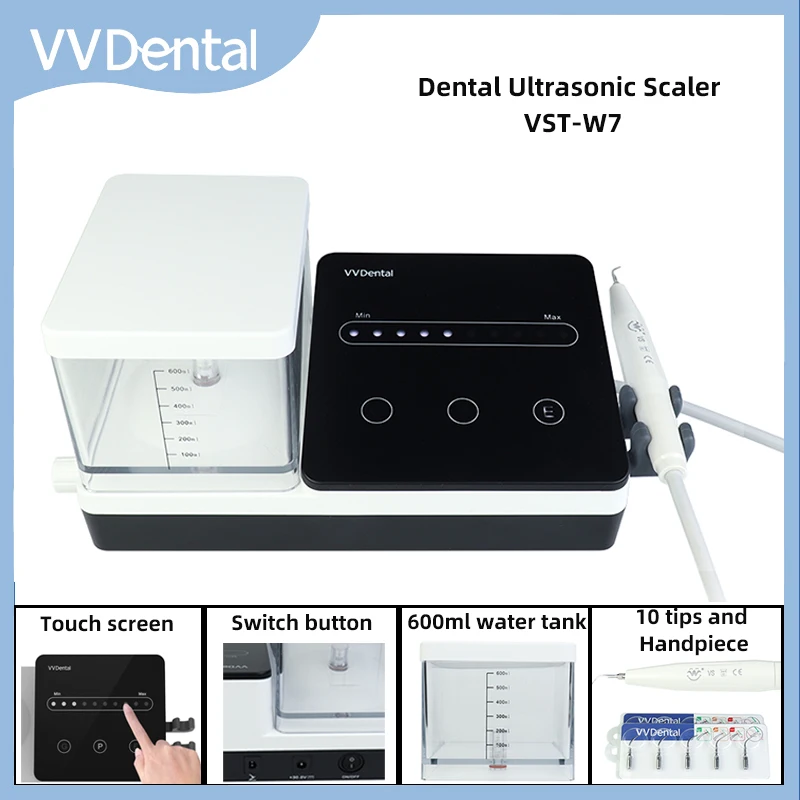 

VVDental Ultrasonic Scaler Machine With Water Bottle Remove Tartar Smoke Stains Endodoncia Scaling Periodontics Dental Equipment