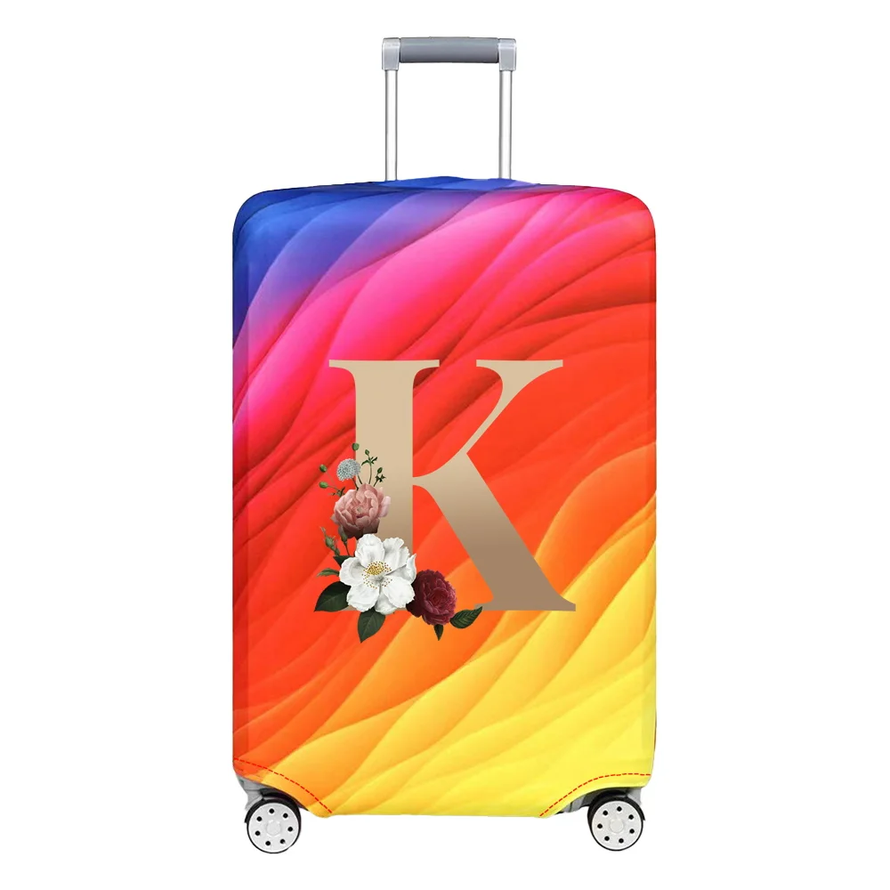 Luggage Cover Stretch Fabric Suitcase Protector Baggage Dust Case Cover Suitable for18-32 Inch Suitcase Case Gold Letter Series