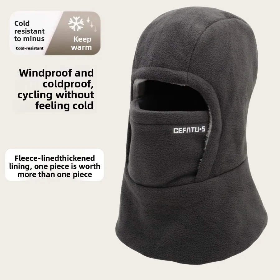 قناع تزلج مقاوم للرياح مبطن بالصوف للدراجات النارية مع غطاء حراري لرياضات الشتاء وركوب الدراجات والثلج #3