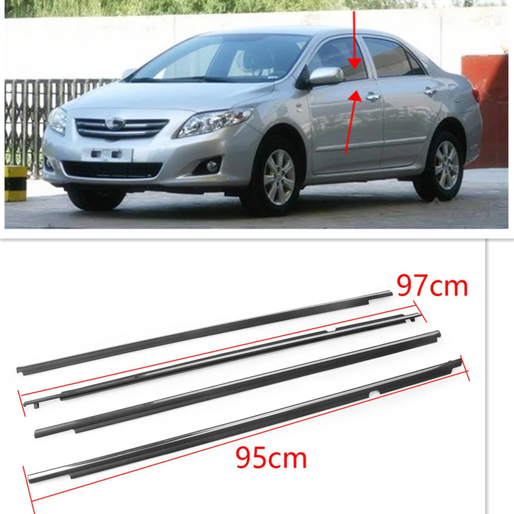 

For Toyota Corolla 2009-2012 Car Exterior Window Trim Weatherstrip Seal Shade Chrome Water Shield Layer Sealing Strip Gasket