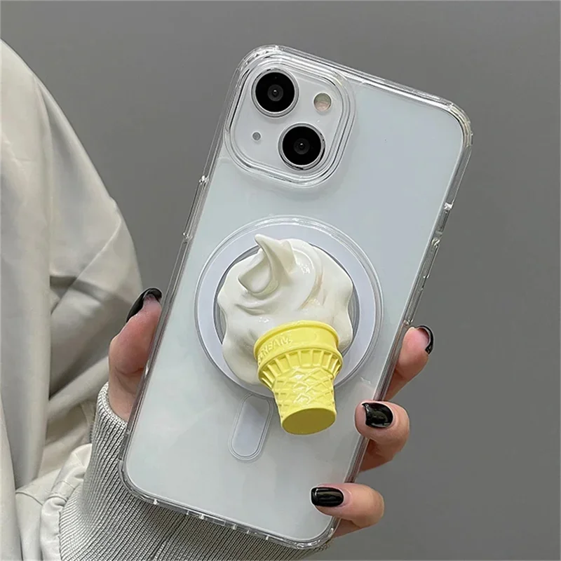 1 шт. 3D магнитная подставка для телефона с мороженым для Magsafe iPhone 16 15 14 13 12 Pro Max для Magsafe, чехол для смартфона с ленивым держателем