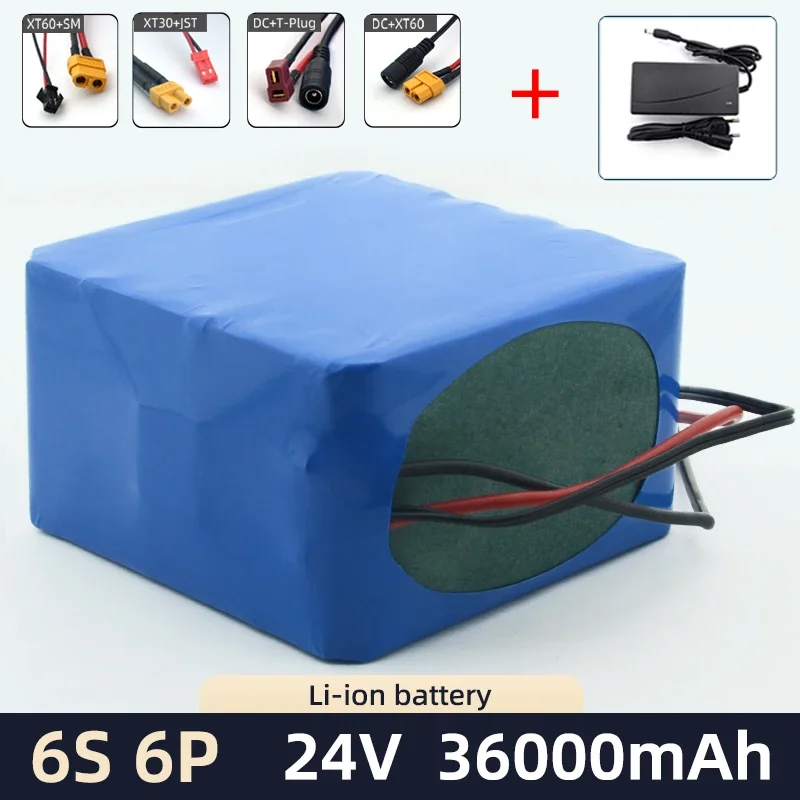 

24V 36Ah18650 battery pack 6S6P 25.2V electric bike scooter wheelchair four wheels lithium battery pack BMS+ charger