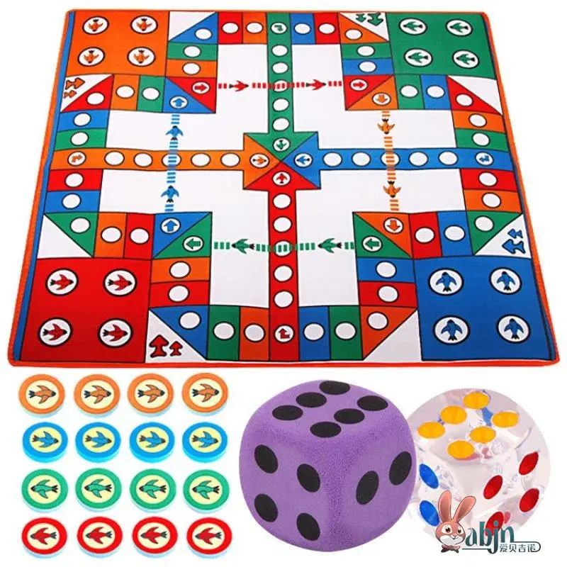 

Large Size Dice Love Aparent Carpet Game Waterproof Flng Ch Board Toy for Children Fly Game Plang Four People