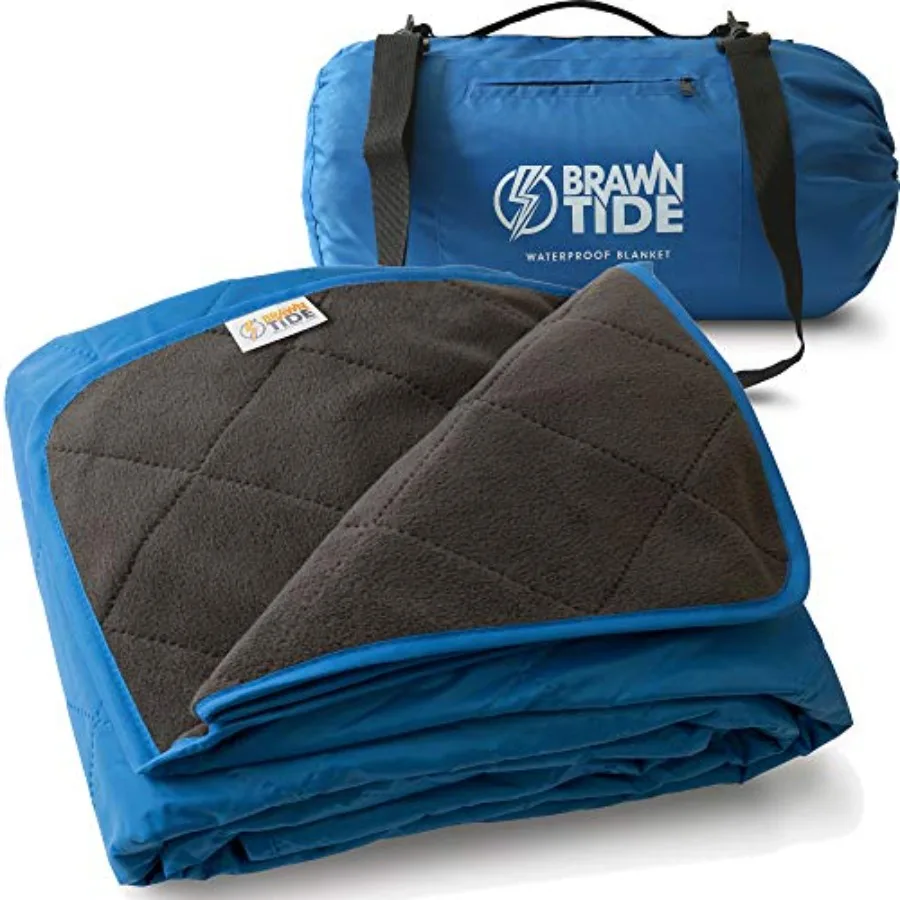 

Large Outdoor Waterproof Blanket - Extra Thick Fleece, Warm, Windproof, Sandproof, Quilted, 82" x 55", Ideal for Beaches, Picni