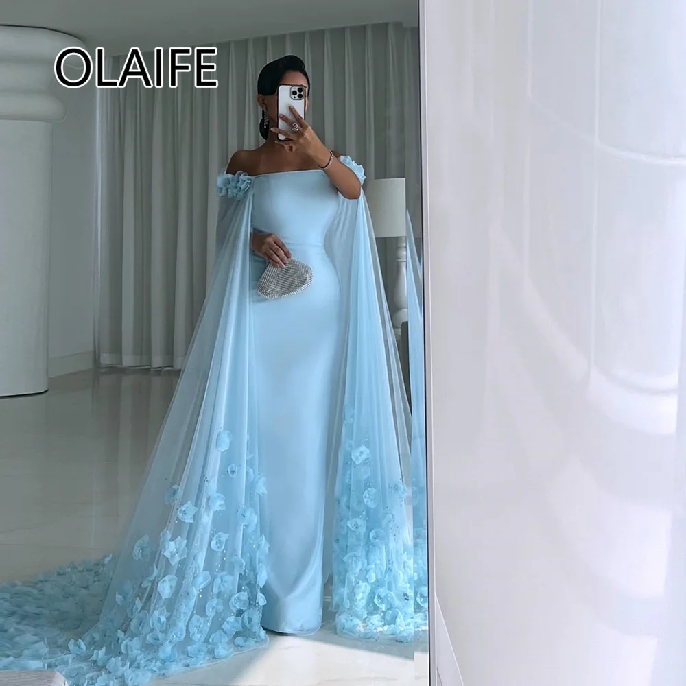 Elegantes formelles Abend-Partykleid aus Satin mit U-Boot-Kragen und 3D-Blumenspitze, rückenfrei, Hof-Abschlussballkleid für Damen, individuell gestaltet