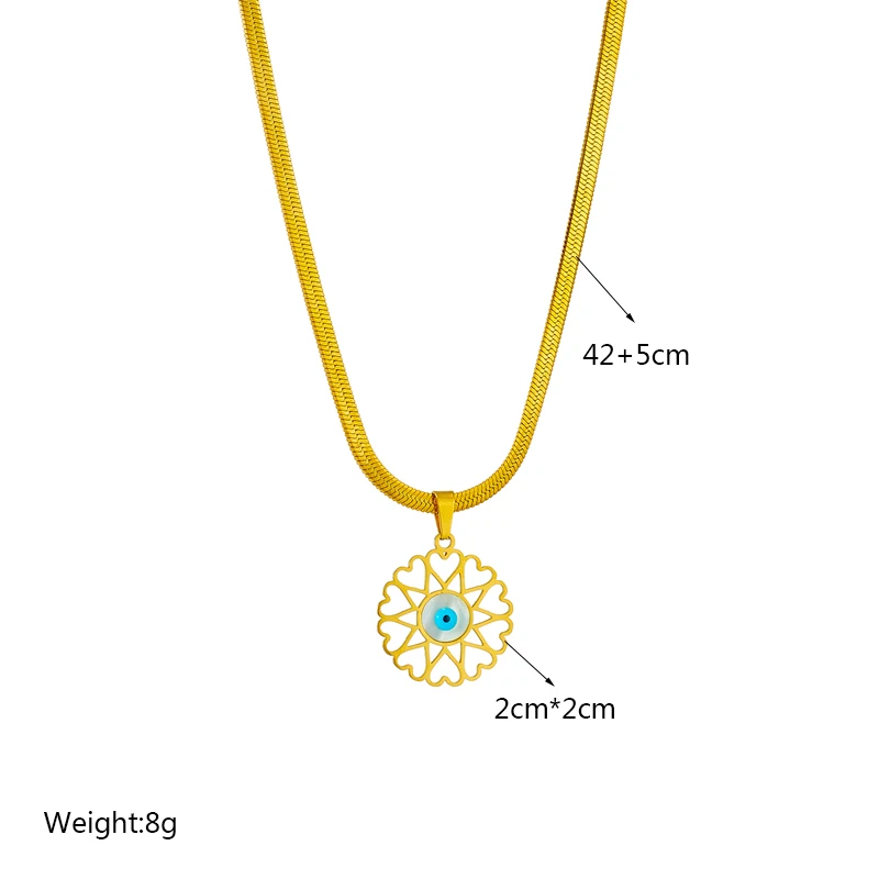 DIEYURO 316L Stainless Steel Heart Eye Square Butterfly Pendant Necklace For Women New Girls Choker Clavicle Chain Jewelry Gifts