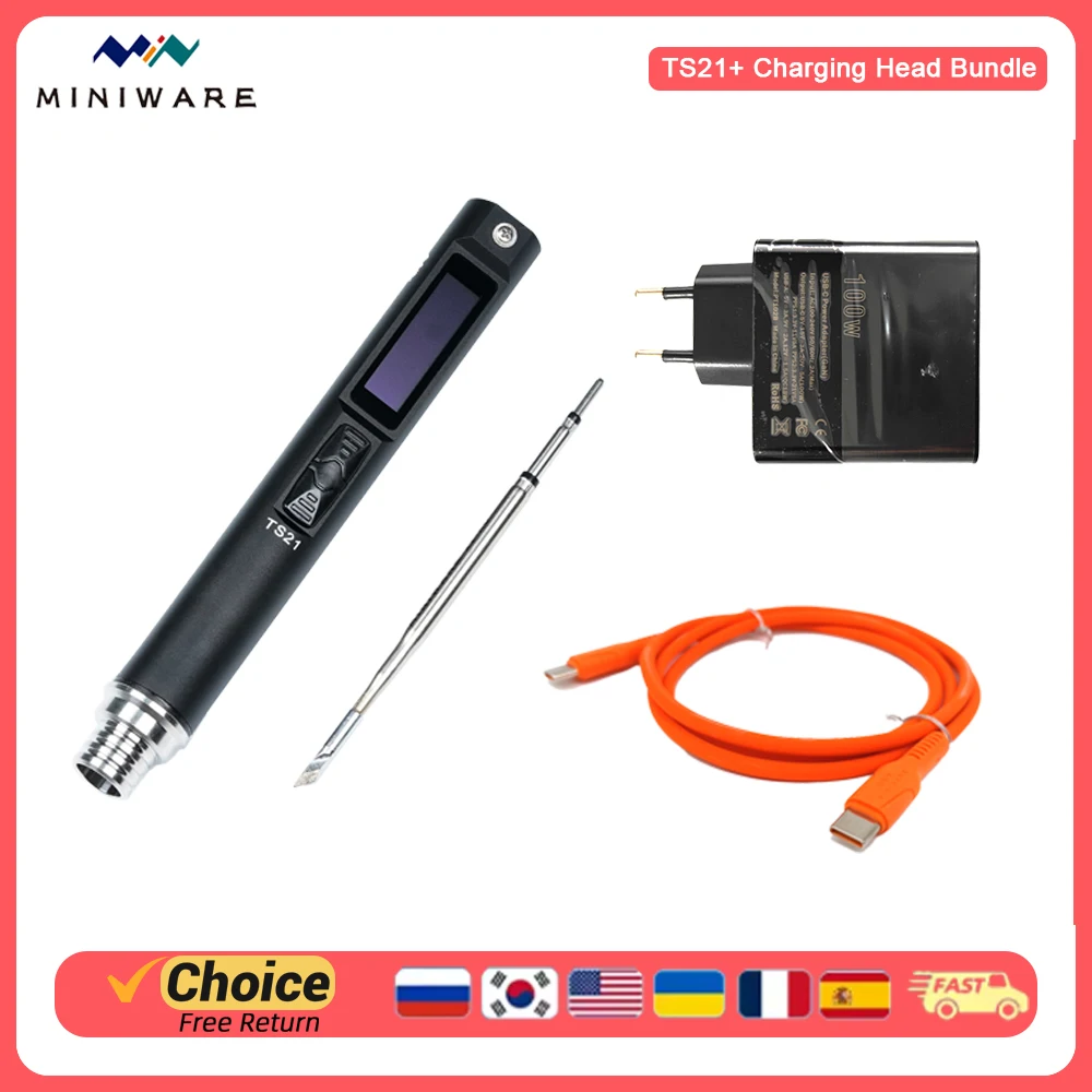 MINIWARE TS21 Charging Head Kit PD3.1 Fast Charging Smart Sleep Mode PID Temperature Control Portable Electronic Repair Tool