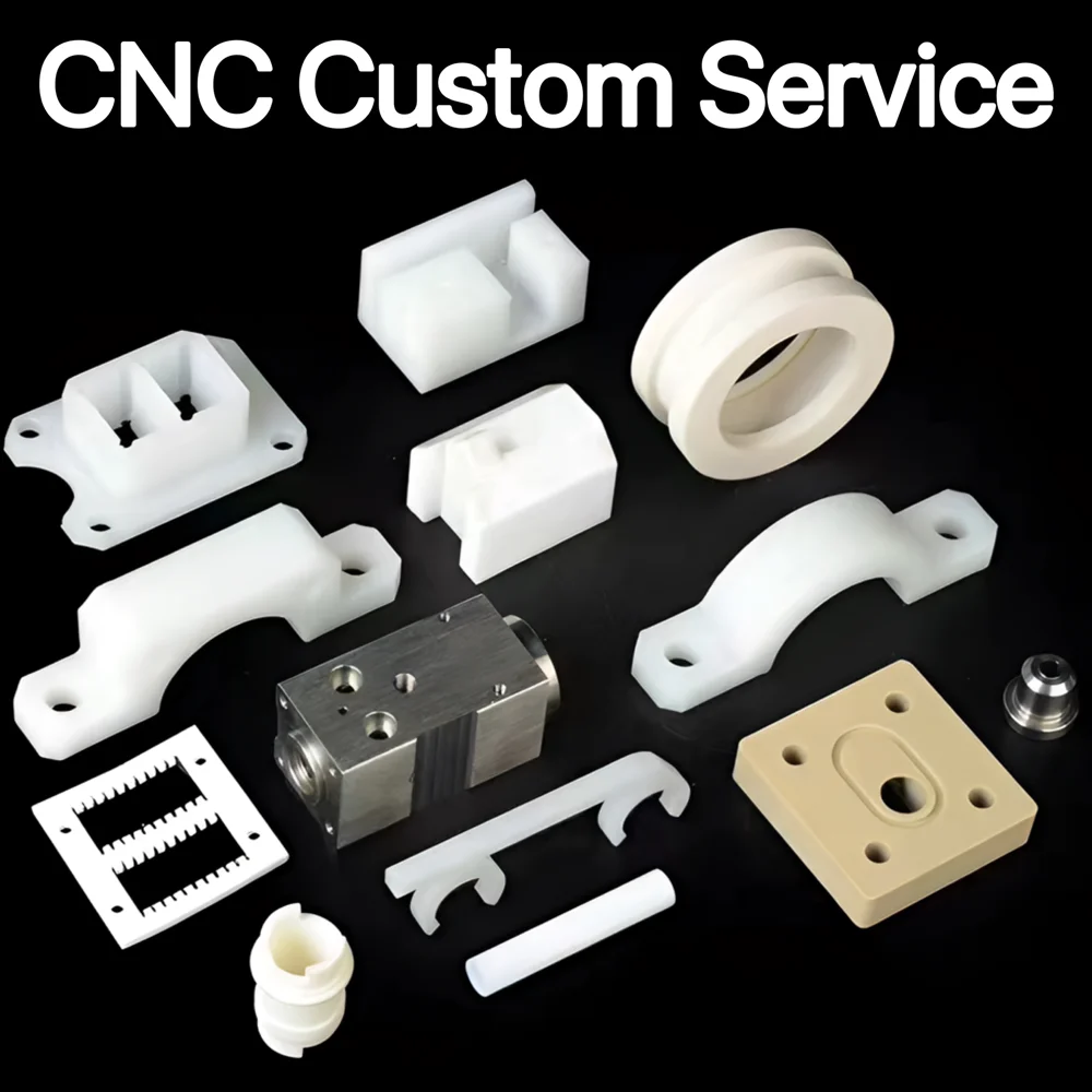 Custom CNC Service 5-Axis CNC Machining Parts Turning Milling Plastic metals PEEK POM Nylon ABS Steel High precision