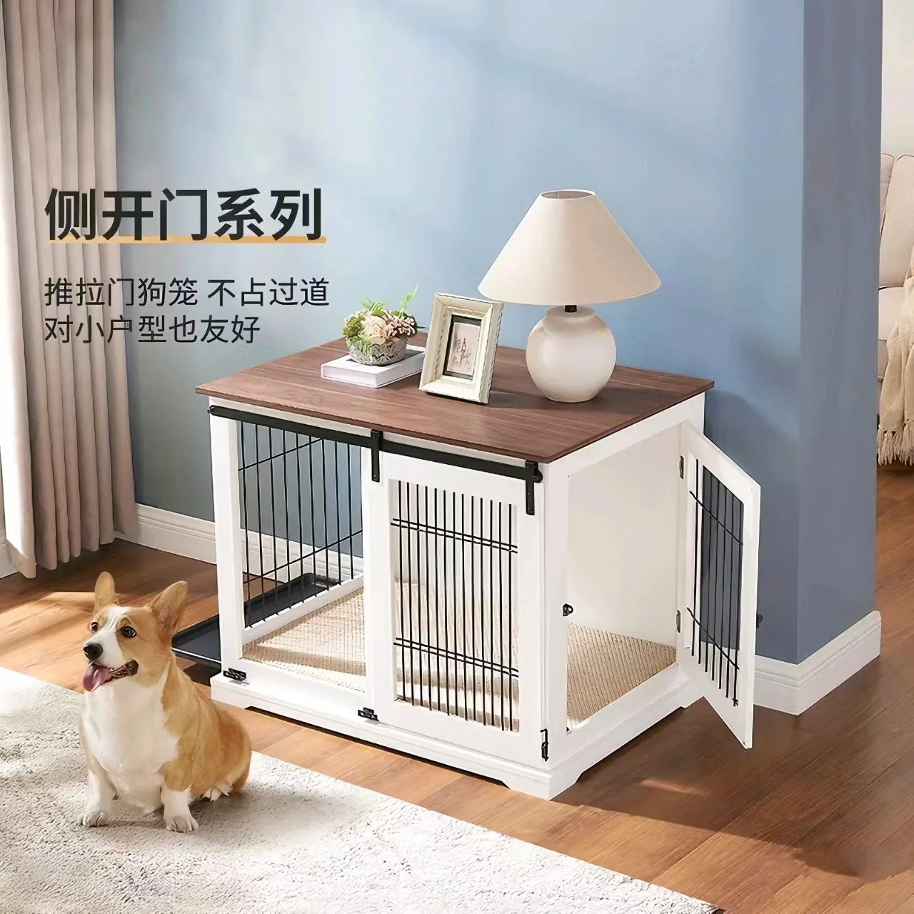 Sliding door cage High-end furniture Wind pet cage Medium and large dog house for side herding Golden Retriever