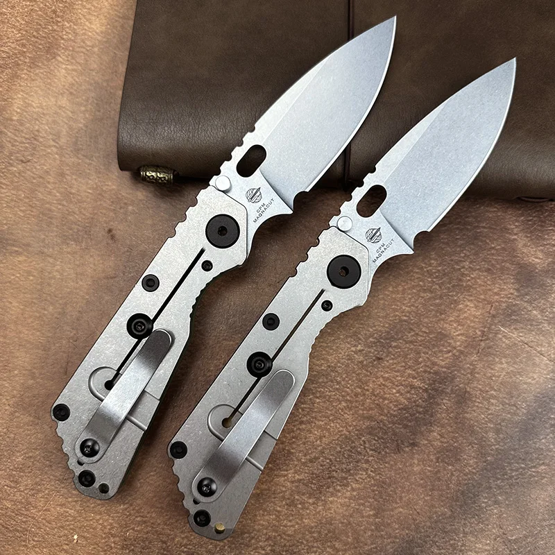 New Strider Titanium G10+ Handle SMF Tiger Stripe Plain Folding Knife MAGNACUT Outdoor Pocket Knives Survival Tactical EDC Tool