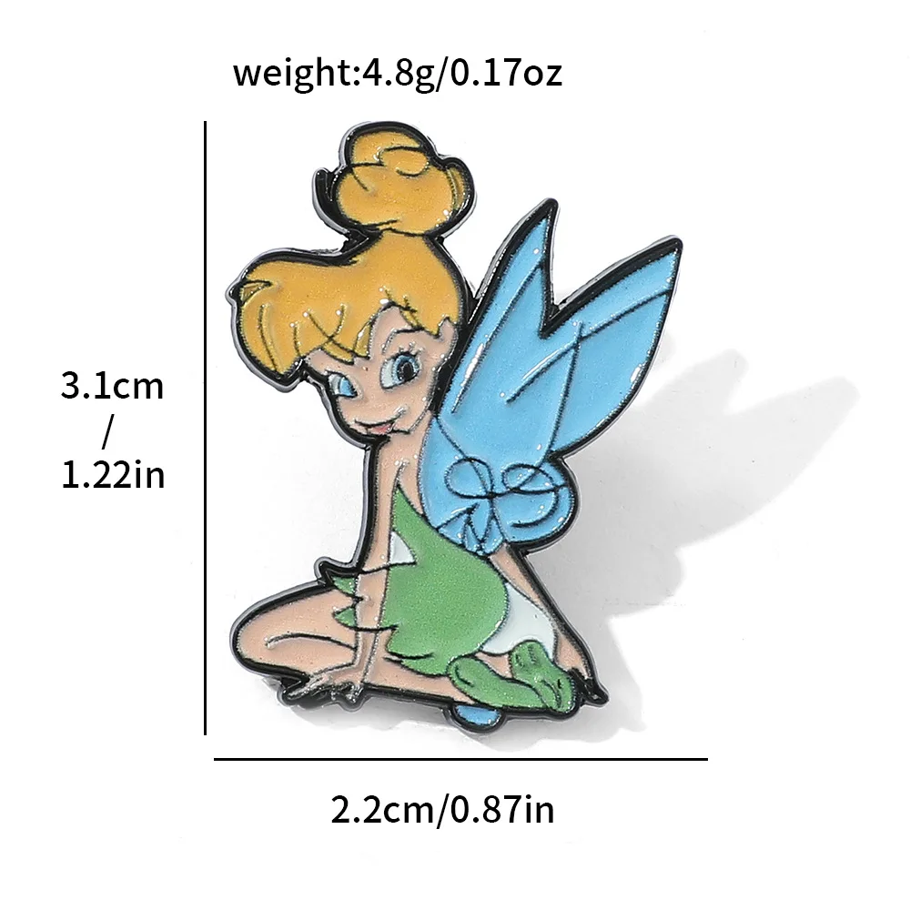 1 ensemble d'élfes féeriques Peter Pan ‌ ‌   Broches en émail pour femmes, vêtements, sac à dos, Badges à revers, bijoux à la mode, accessoires, cadeaux