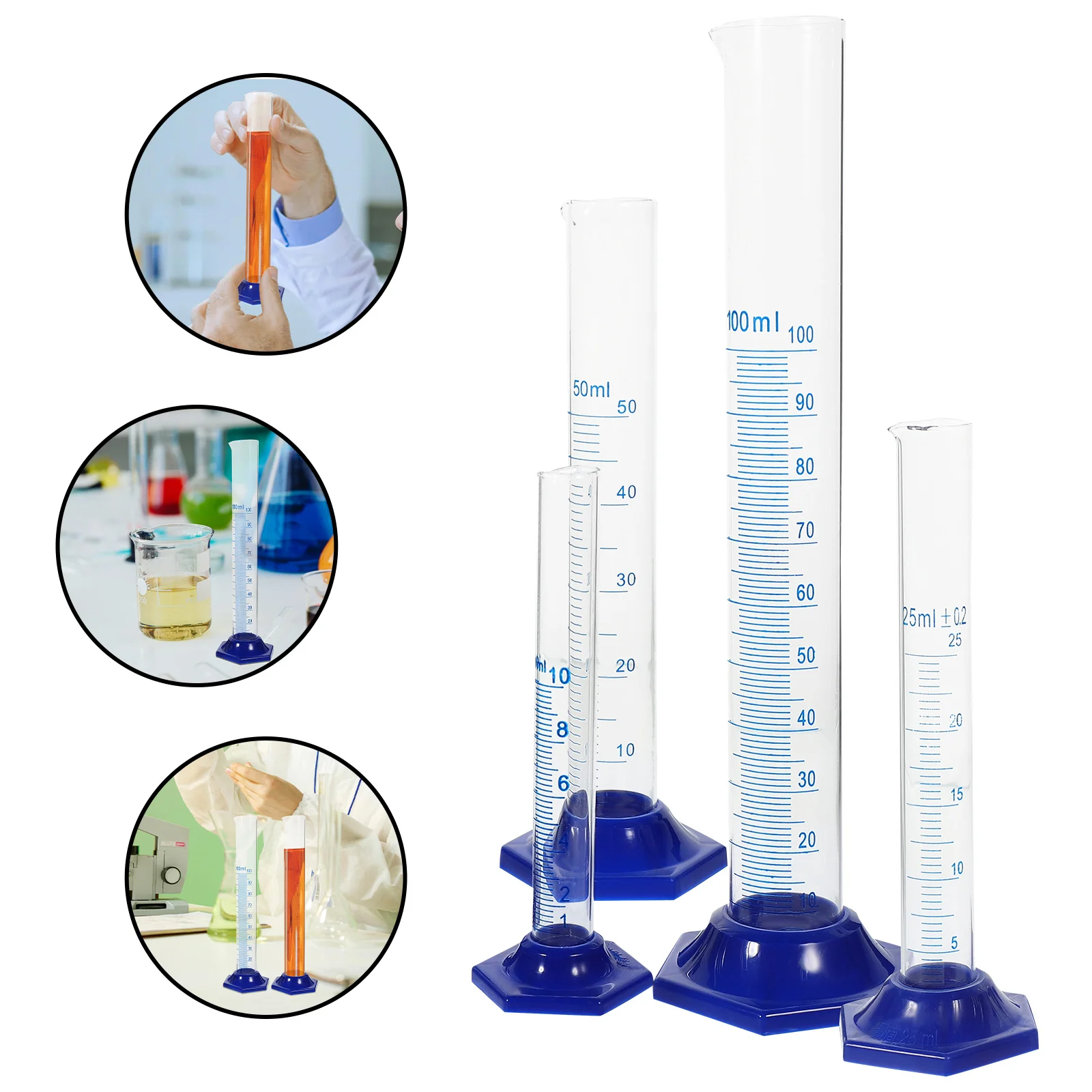 

1Set Graduated Cylinder Set Glass Measuring Cylinder Plastic Base Dropper Brush Laboratory Baking Home Ml Measuring Cup