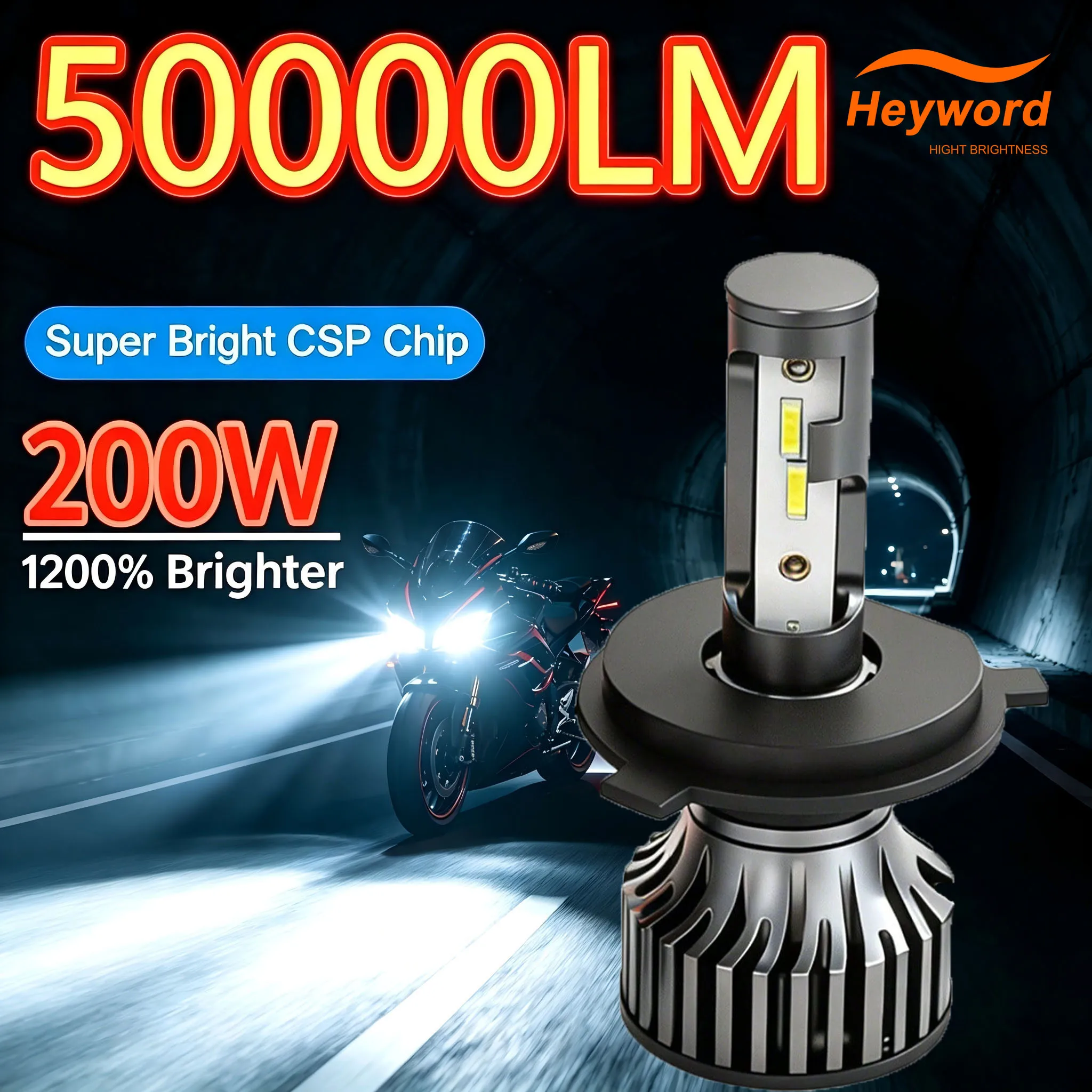 Heyword 1PC Mini 3000K/4300K/6000K/8000K/25000K Motorcycle Auxiliary Headlamp, suitable for scooter and motorcycle fog light 12V
