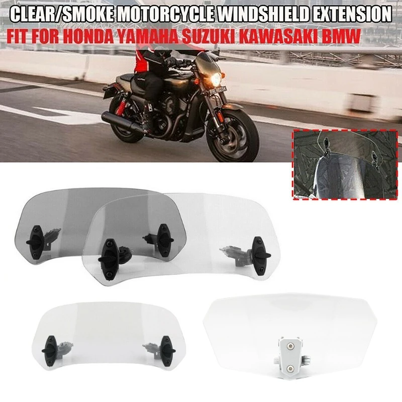 

Adjustable Windscreen Wind Deflector Universal Motorcycle Windshield Deflector Extension For Kawasaki Honda Yamaha BMW Suzuki