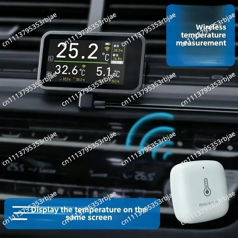 Wireless Car Thermometer Electronic Luminous Display Digital Temperature Gauge for Vehicle