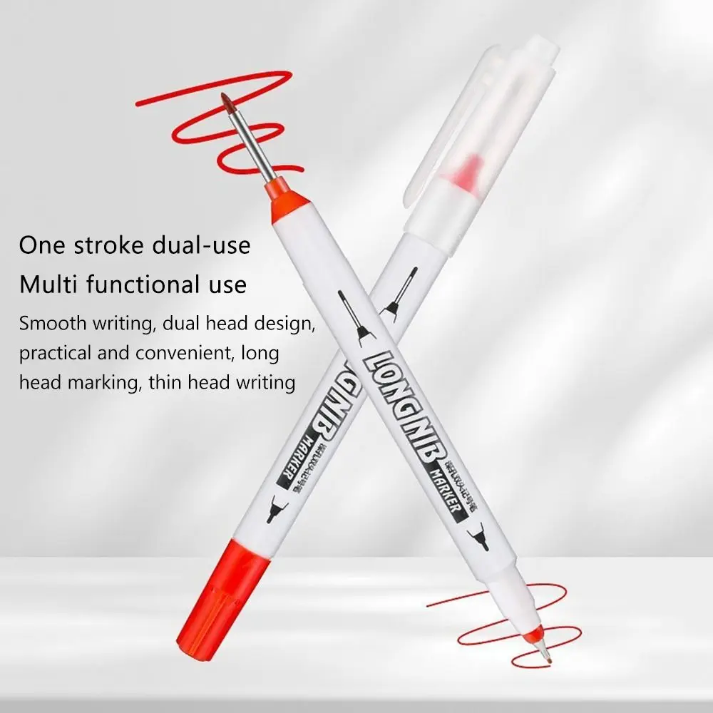 10 قطعة/المجموعة/المجموعة الحبر القائم على الزيت أقلام خطاط (ماركر) طويلة الرأس 20 مللي متر ثقب عميق طرف مزدوج علامات ثقب عميق متعددة الأغراض مقاوم للماء