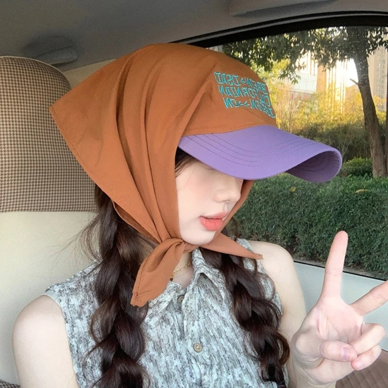 New Color Matching Baseball Caps for Women Summer Vacation Sunshade Quick-drying Strap Headscarf Hats