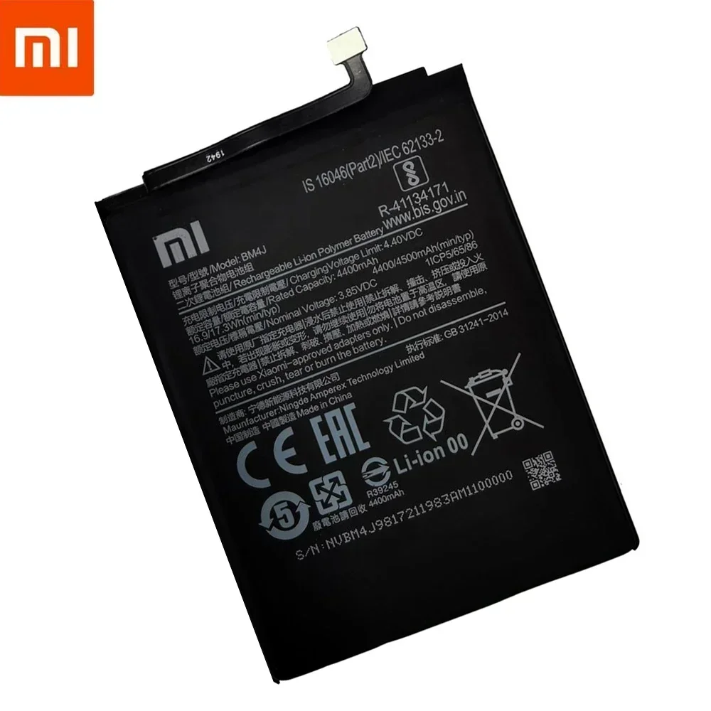 100% Original 4500mAh BM4J Battery For Xiaomi Redmi Note 8 Pro Note8 Pro Genuine Replacement Phone Batteries+Fast Shipping