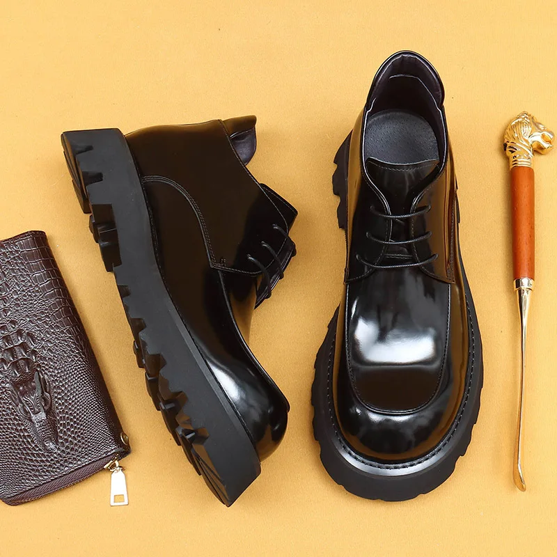 

Men Genuine Leather High Quality Boots British Style Winter Boots Business