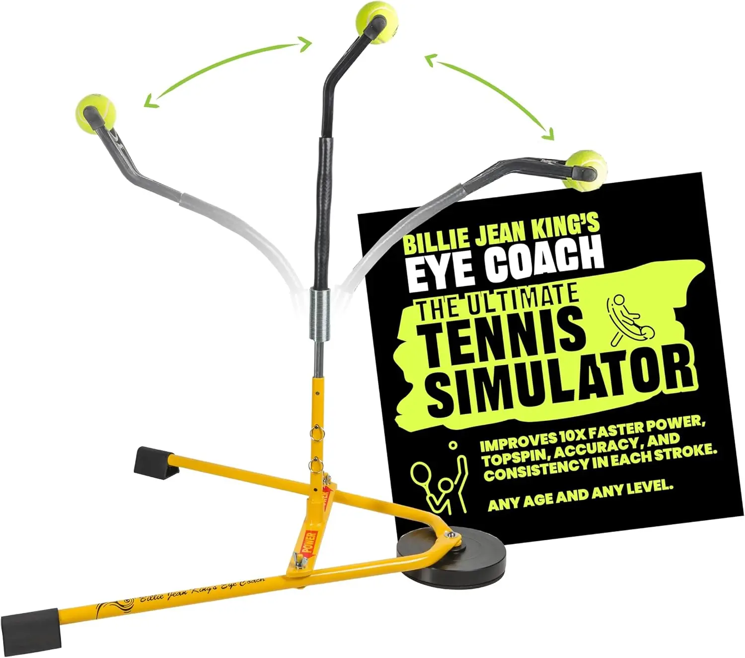 

JEAN KING'S Eye Coach Pro Tennis Simulator with Game-Changing Tennis Drills, Essential Tennis Equipment and Training Aid,