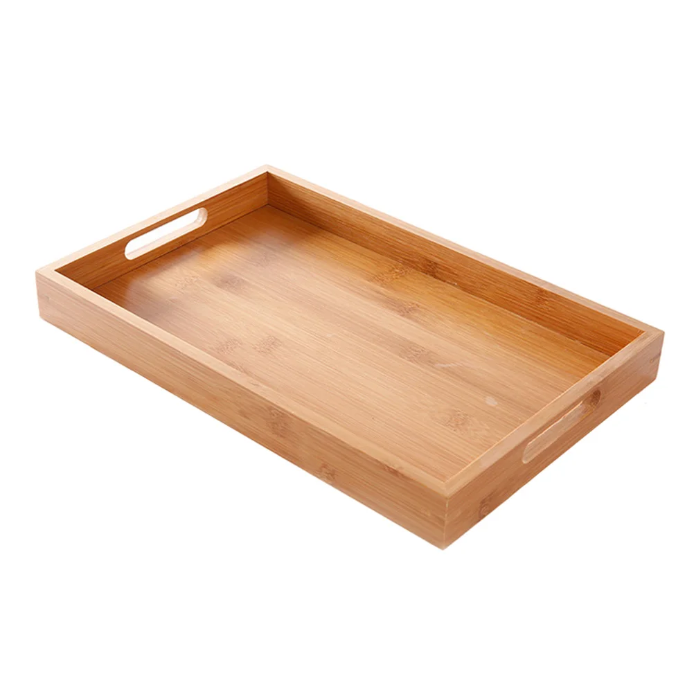 

Bamboo Tray Eco-friendly Retro Household Simple Food Serving Hotel Practical Fruit Dessert Long- Study