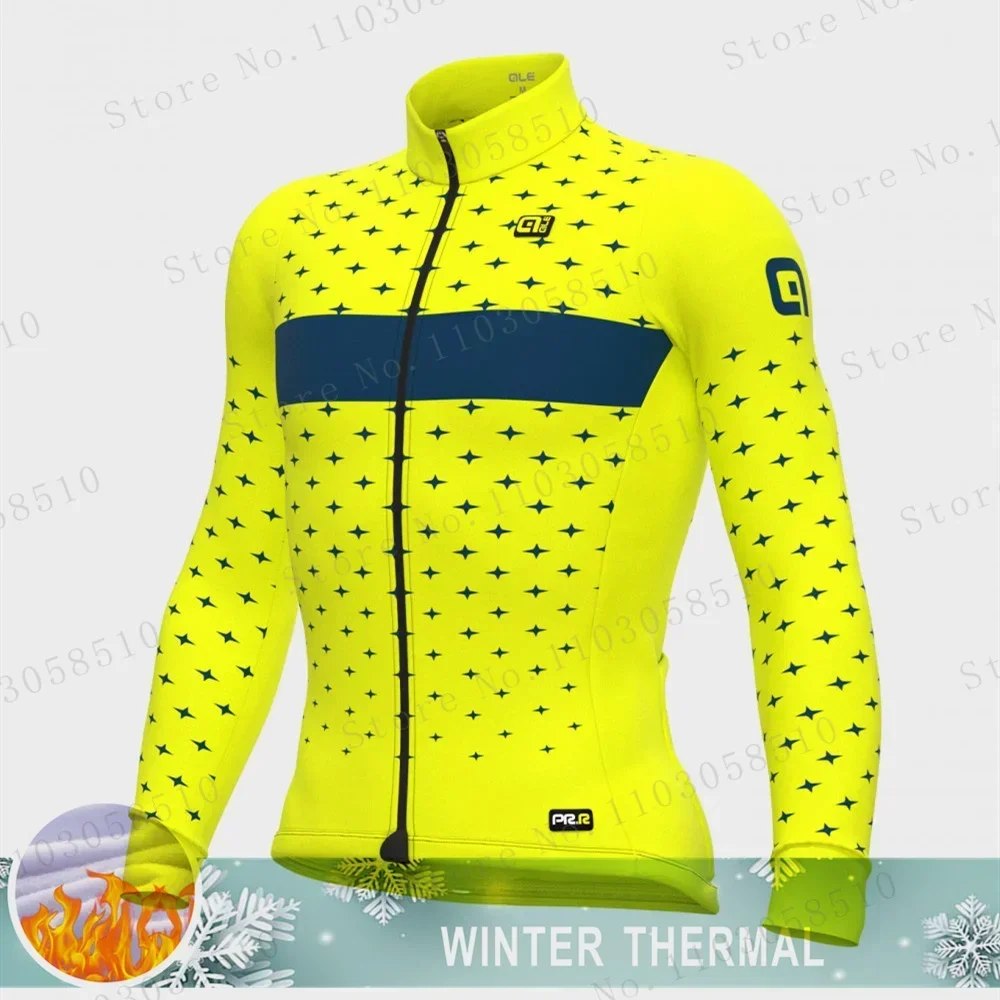 AIE Men Winter Cycling Jacket Long Sleeve Fleece Weatherproof Windbreaker MTB Bicycle Outdoor Sport Clothing Warm Jersey Coat