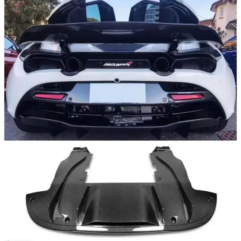 Real Carbon Fiber Rear Bumper Trunk Diffuser Spoiler Cover For Mclaren 720S 2017 2018 2019 2020 2021