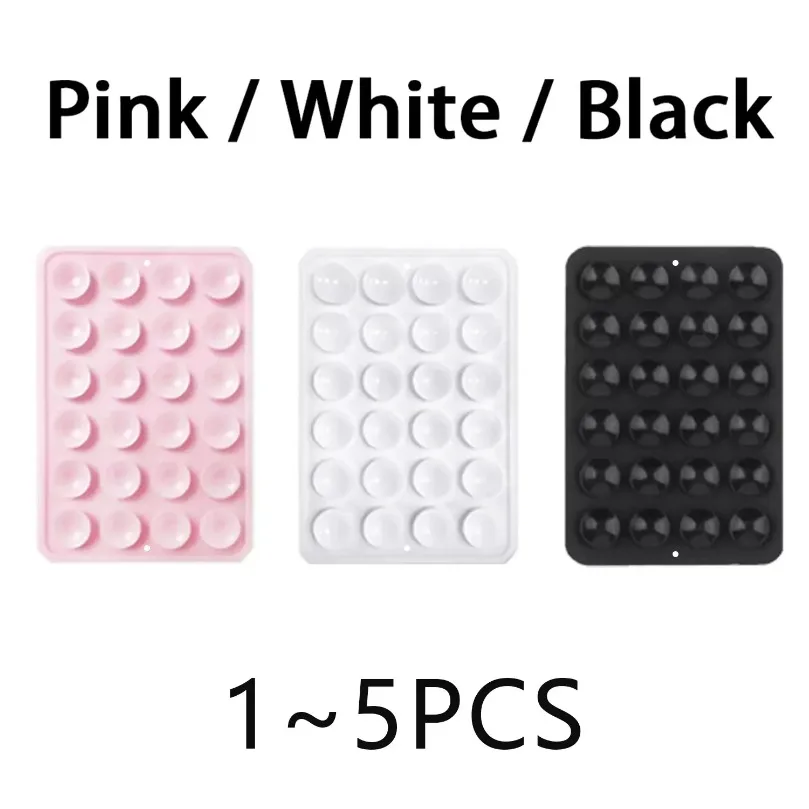 

24 Suction Cup Silicone Phone Stand Pad 1 to 5PCS Adhesive Mount Accessory Compatible iPhone 12/13/14/15/16/17 Samsung Xiaomi