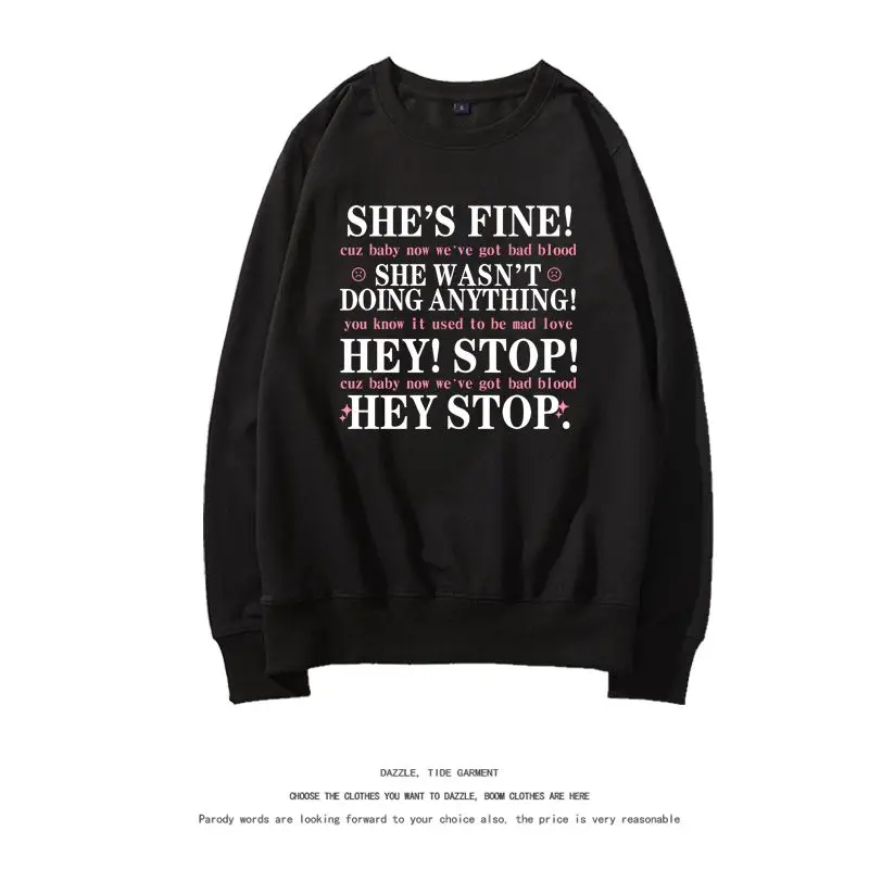 New Taylor Swift Taylor Swift Same Women\'s Long-sleeved Crew Neck Sweater Autumn and Winter Unisex Couple Top