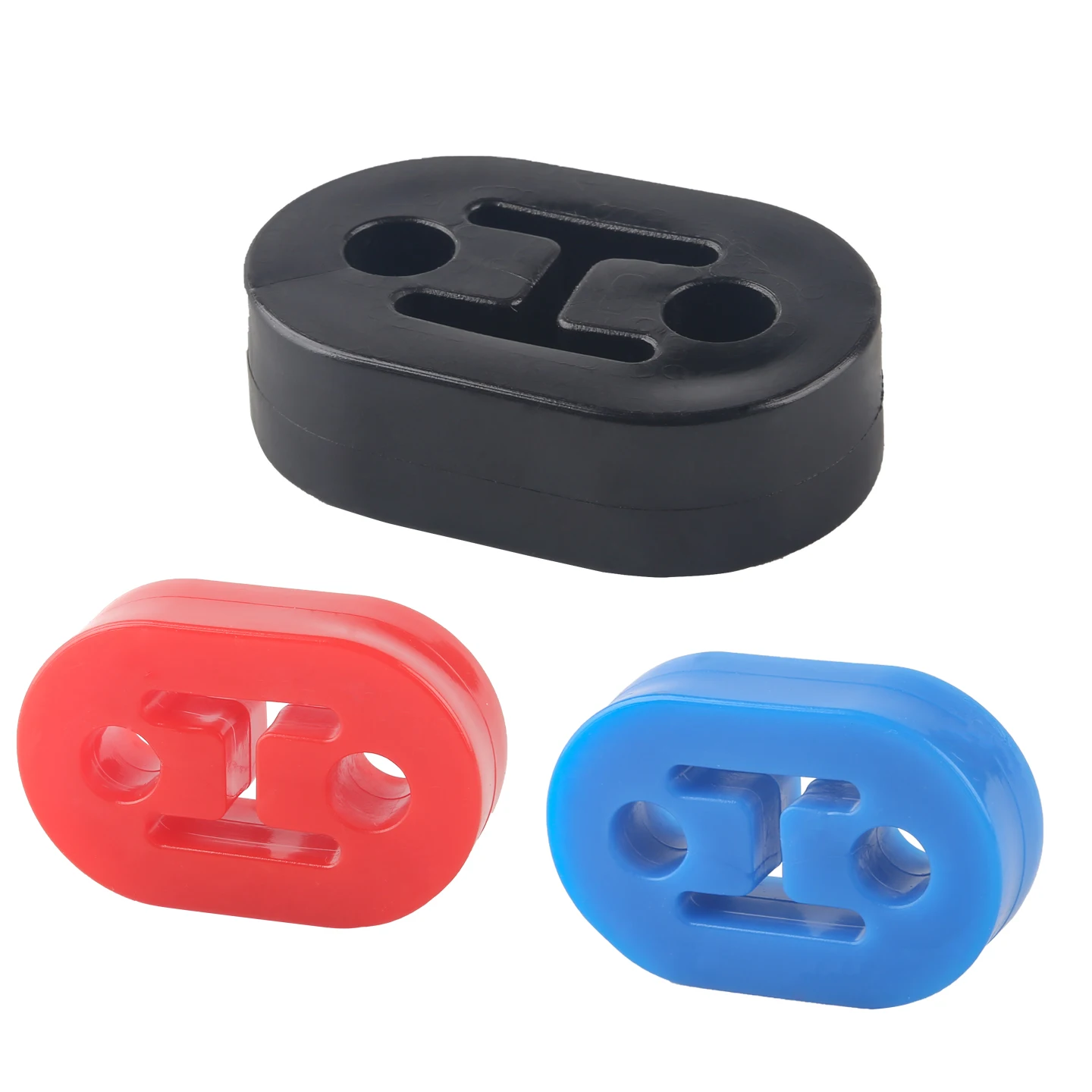 Universal Car 2 Hole Exhaust Pipe Mount Bracket Absorber Hanging Glue Lifting Lug Modification Plus Long Muffler Support Shock