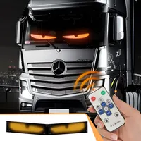 Panel de píxeles de matriz LED Devil Eye para camión con Control remoto, iluminación suave y plegable, tablero de desplazamiento de Graffiti, luz ambiental de 12V y 24V
