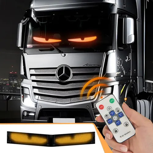Panel de píxeles de matriz LED Devil Eye para camión con Control remoto, iluminación suave y plegable, tablero de desplazamiento de Graffiti, luz ambiental de 12V y 24V