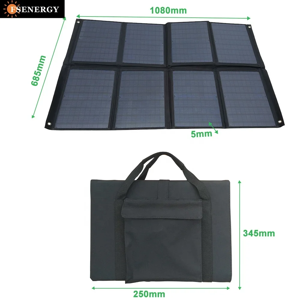 8 Folded 100watts Solar Panel with Dual USB Charging Portable Solar Panels for Power Station Foldable Solar Panel for Laptop