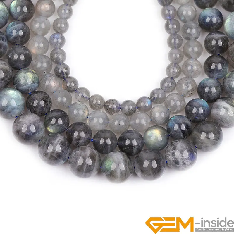 Natural Blue Rainbow Labradorite Stone Beads For Jewelry Making DIY Loose 15 Inches Necklace Bracelet 10/12mm